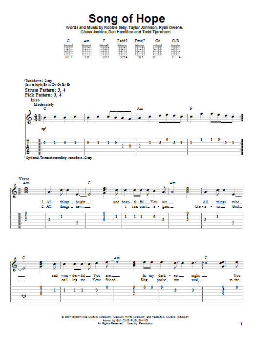 Product gallery: Page 1 of 1 Song Of Hope, Robbie Seay Band