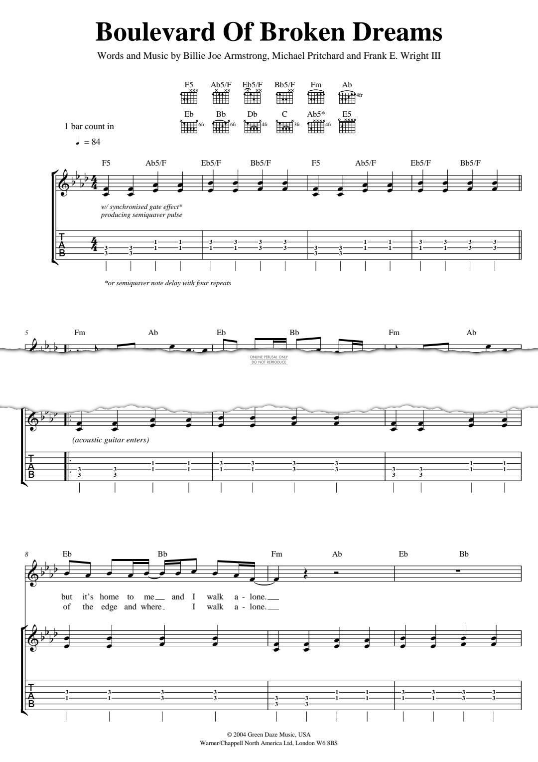 Product gallery: Page 1 of 1 Boulevard Of Broken Dreams, Green Day