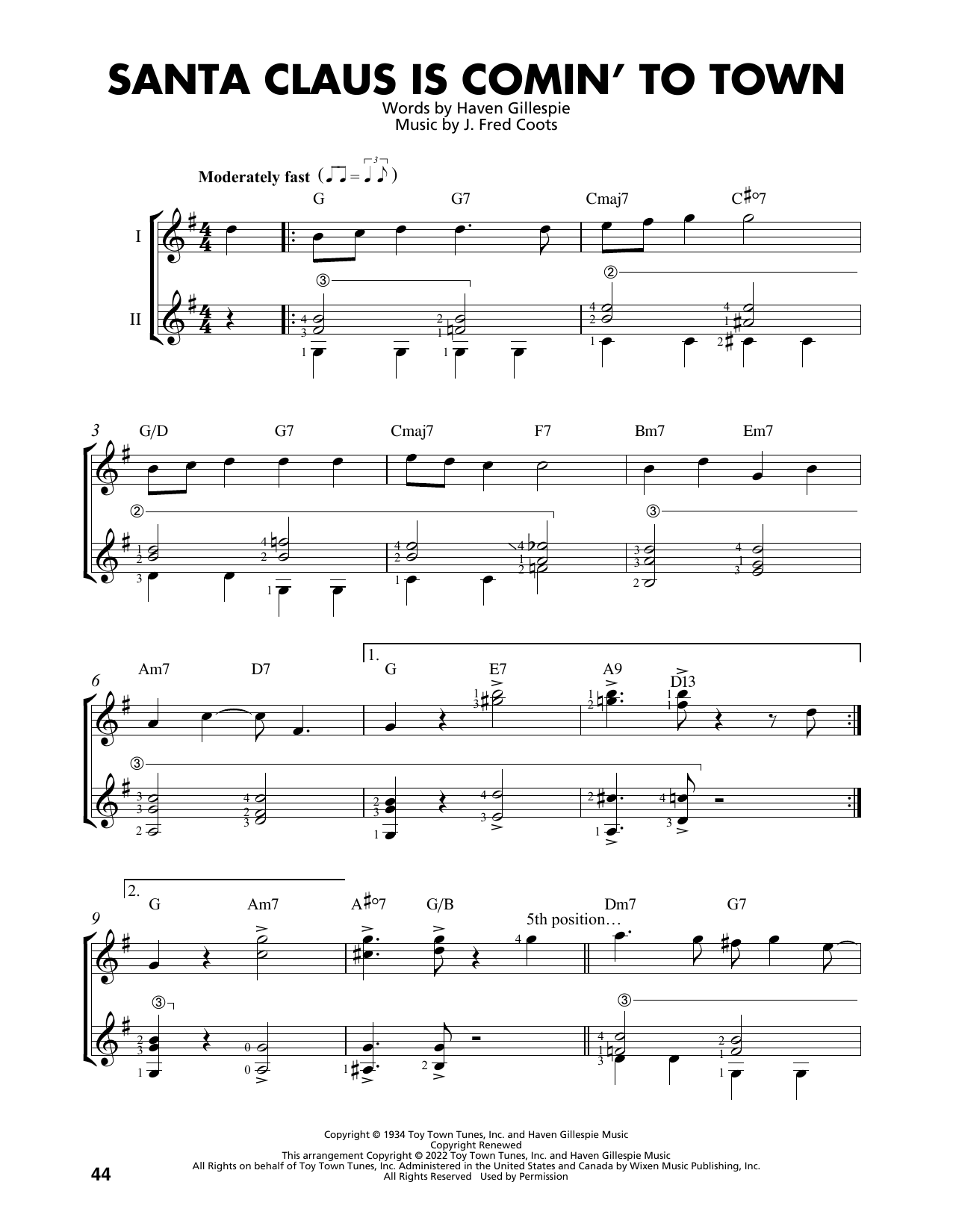 Product picture to: Santa Claus Is Comin' To Town (arr. Mark Phillips)
