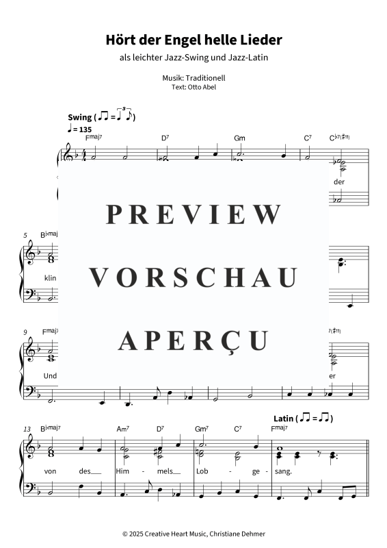 Produktgalerie: Seite 5 von 7 Hört der Engel helle Lieder - als leichter Jazz-Swing und Jazz-Latin, , Klavier Solo