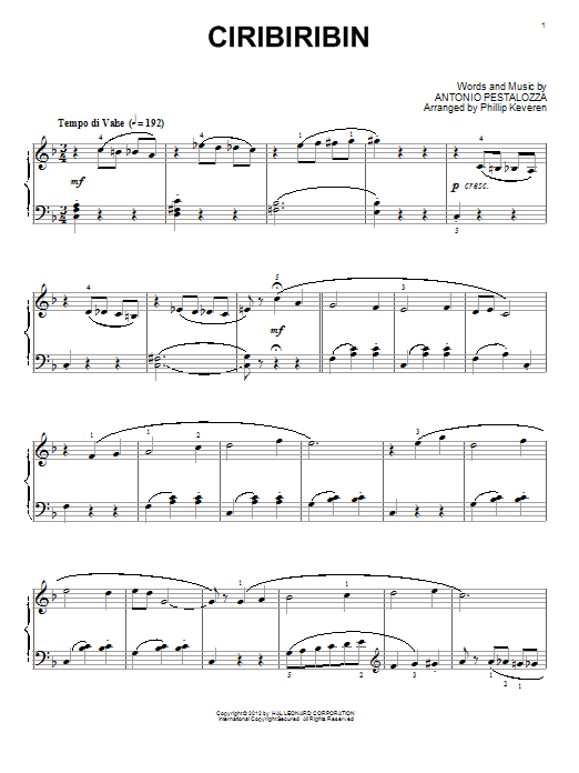 Product gallery: Page 1 of 1 Ciribiribin (arr. Phillip Keveren), Antonio Pestalozza