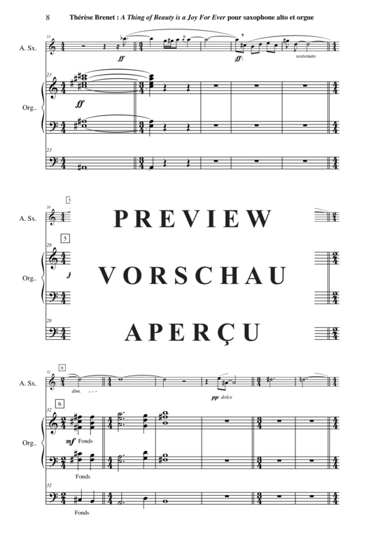 Product gallery: Page 9 of 21 A Thing Of Beauty is a Joy For Ever , , (alto saxophone + organ)