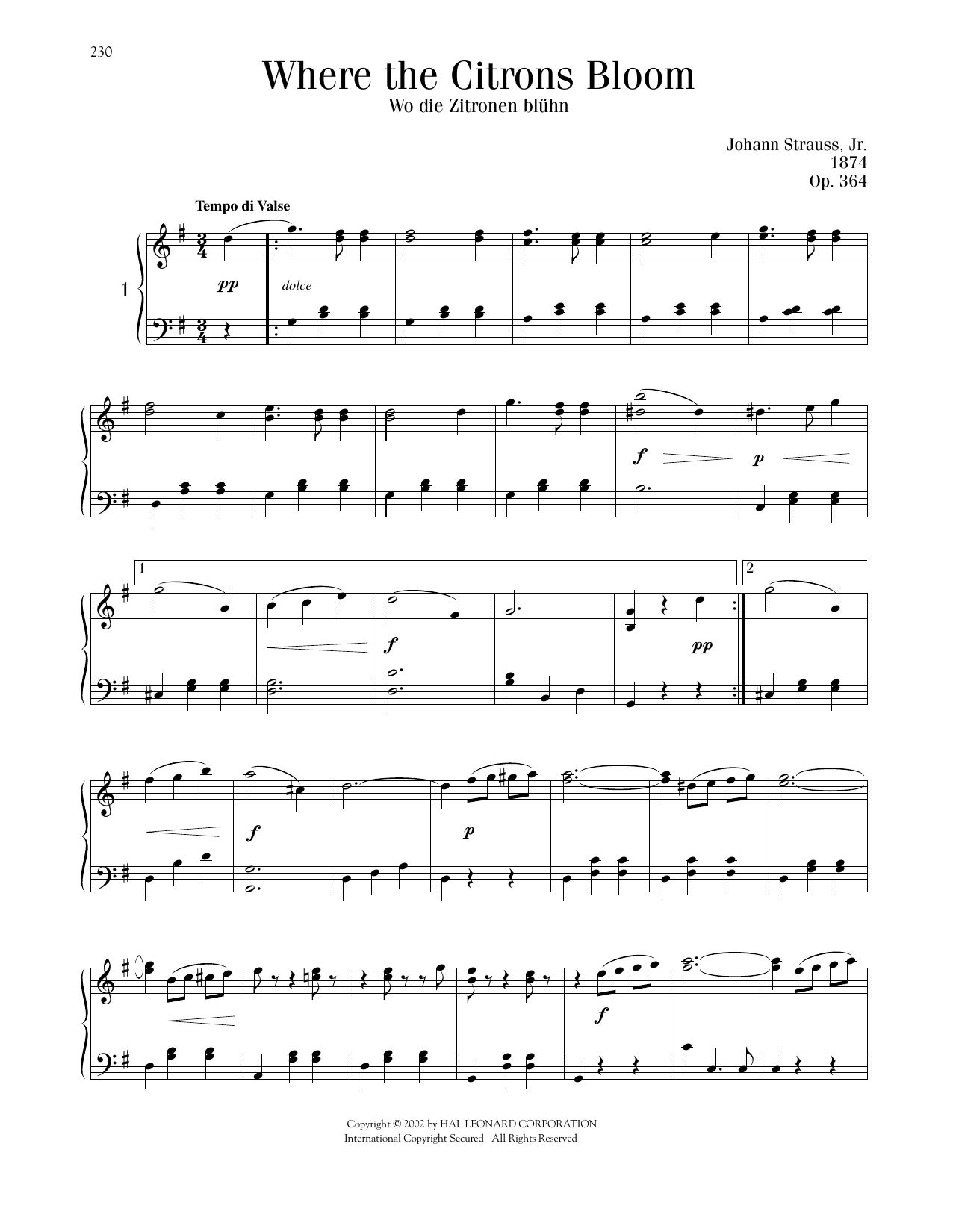 Product picture to: Where The Citrons Bloom, Op. 364