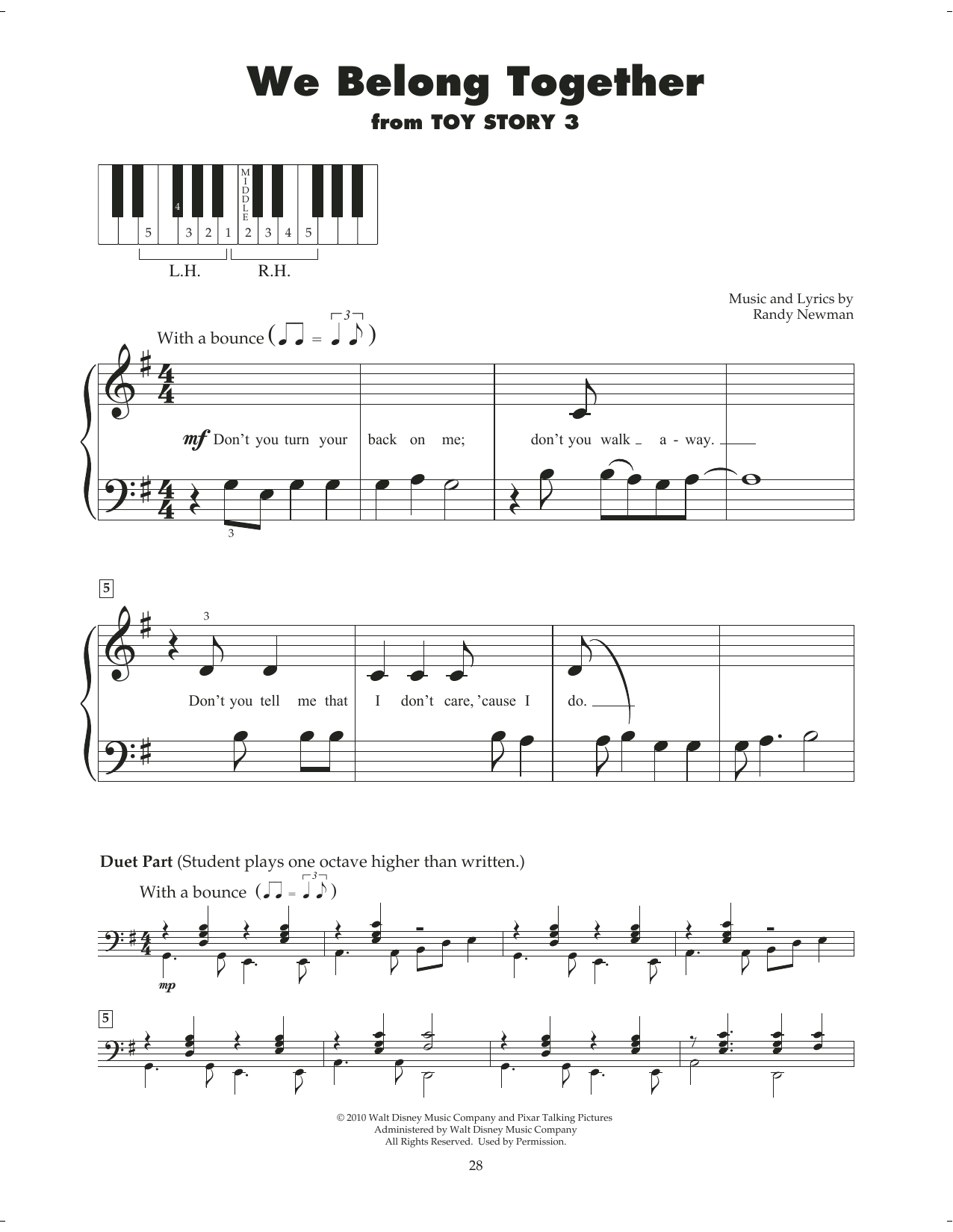 Produktbild zu: We Belong Together (from Toy Story 3)