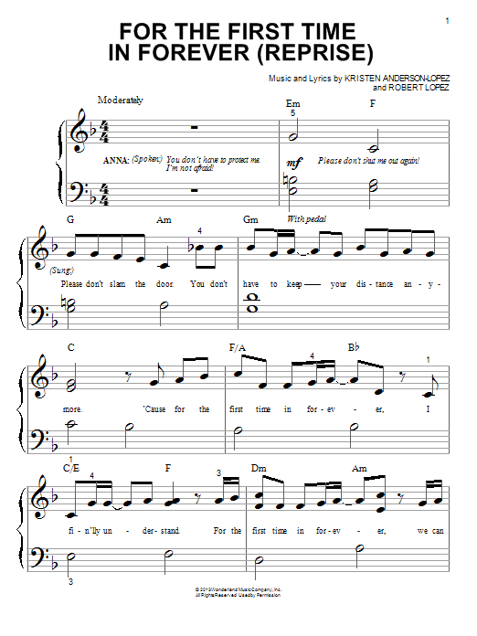 Produktbild zu: For The First Time In Forever (Reprise) (from Frozen)