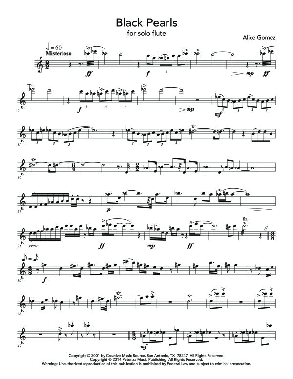 Product gallery: Page 1 of 8 Black Pearls, , (flute solo)