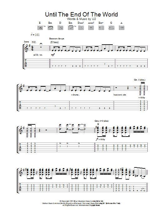 Product gallery: Page 1 of 1 Until The End Of The World, U2