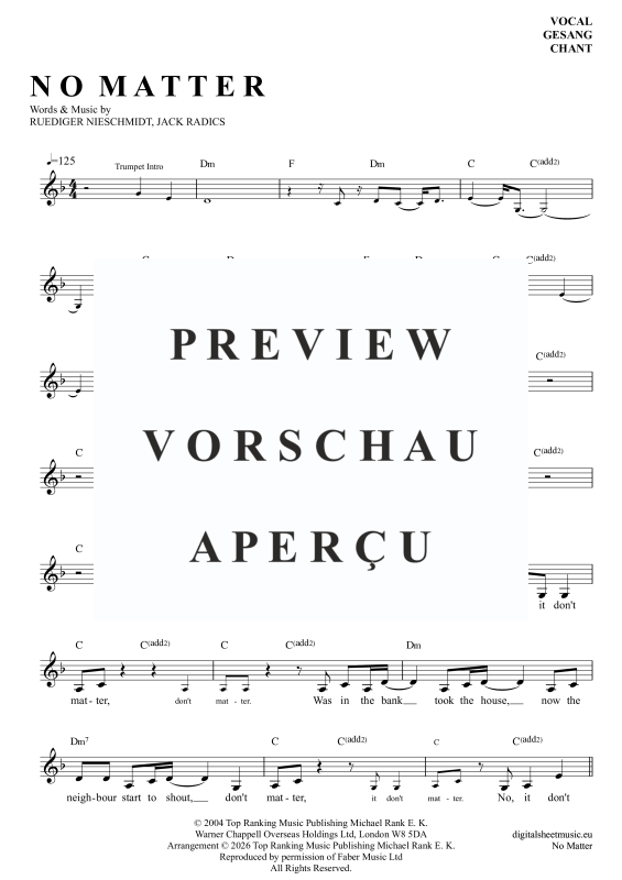Produktgalerie: Seite 2 von 4 No Matter, Radics, Jack, Gesang