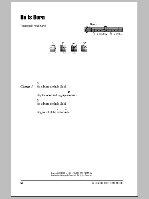 Product gallery: Page 1 of 1 He Is Born, Traditional French Carol