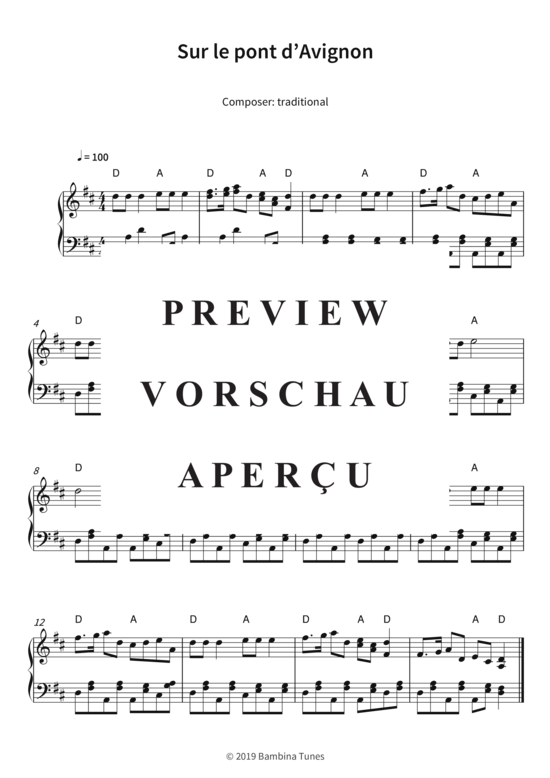 gallery: Sur le pont d´Avignon , , Piano Solo