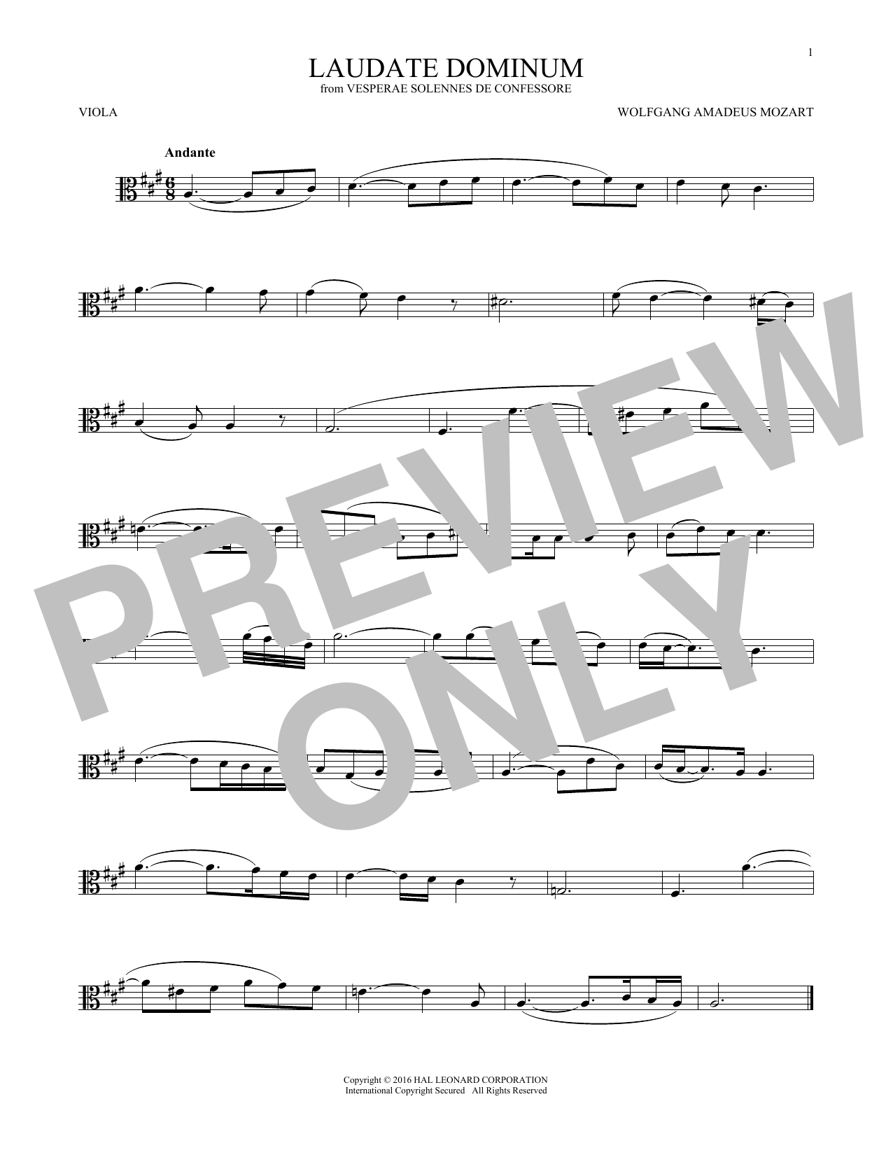 Product gallery: Page 1 of 1 Laudate Dominum, Wolfgang Amadeus Mozart