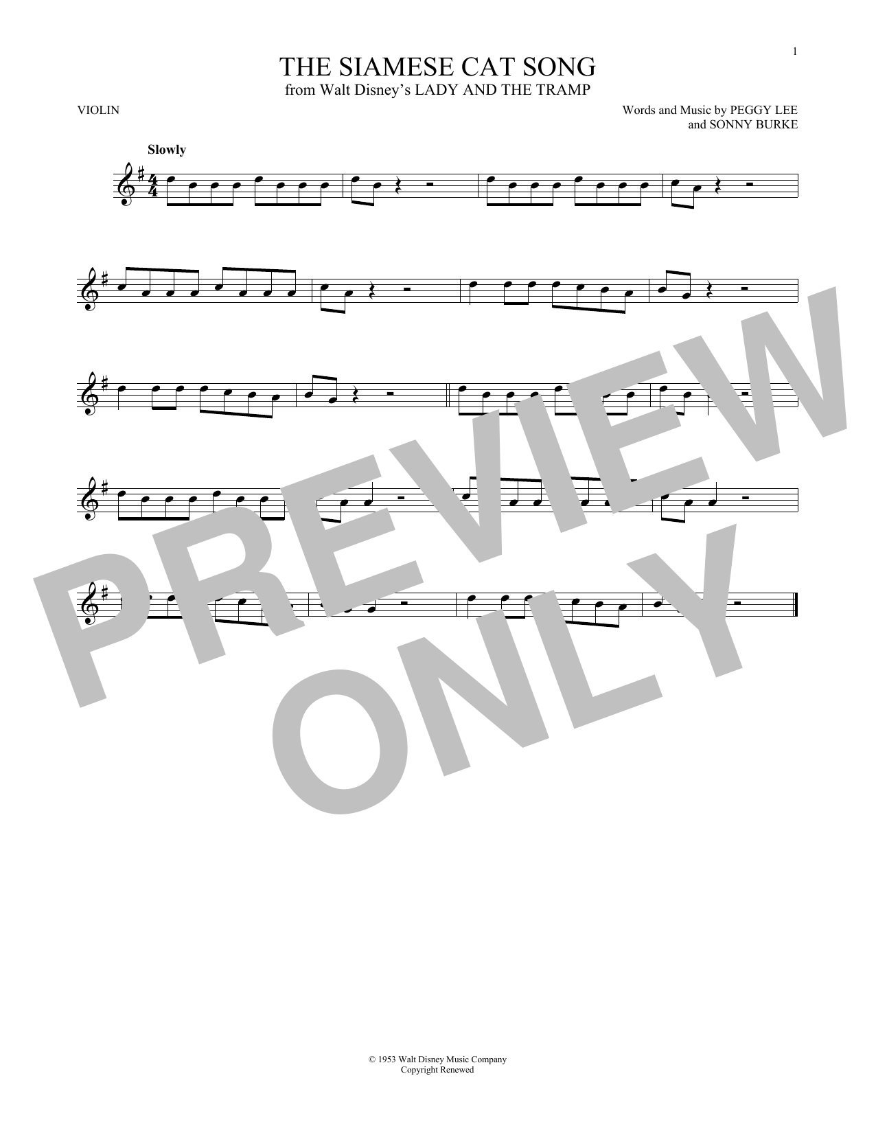 Product gallery: Page 1 of 1 The Siamese Cat Song (from Lady And The Tramp), Peggy Lee