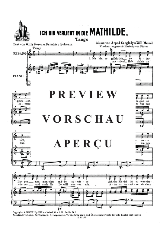 Produktgalerie: Seite 3 von 3 Ich bin verliebt in die Mathilde, , Klavier und Gesang