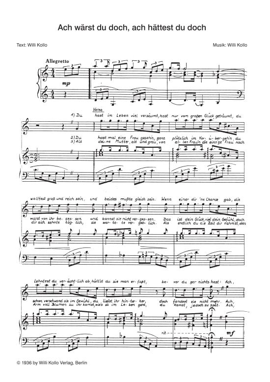 Produktbild zu: Ach wärst du doch, ach hättest du dochWilli Kollo