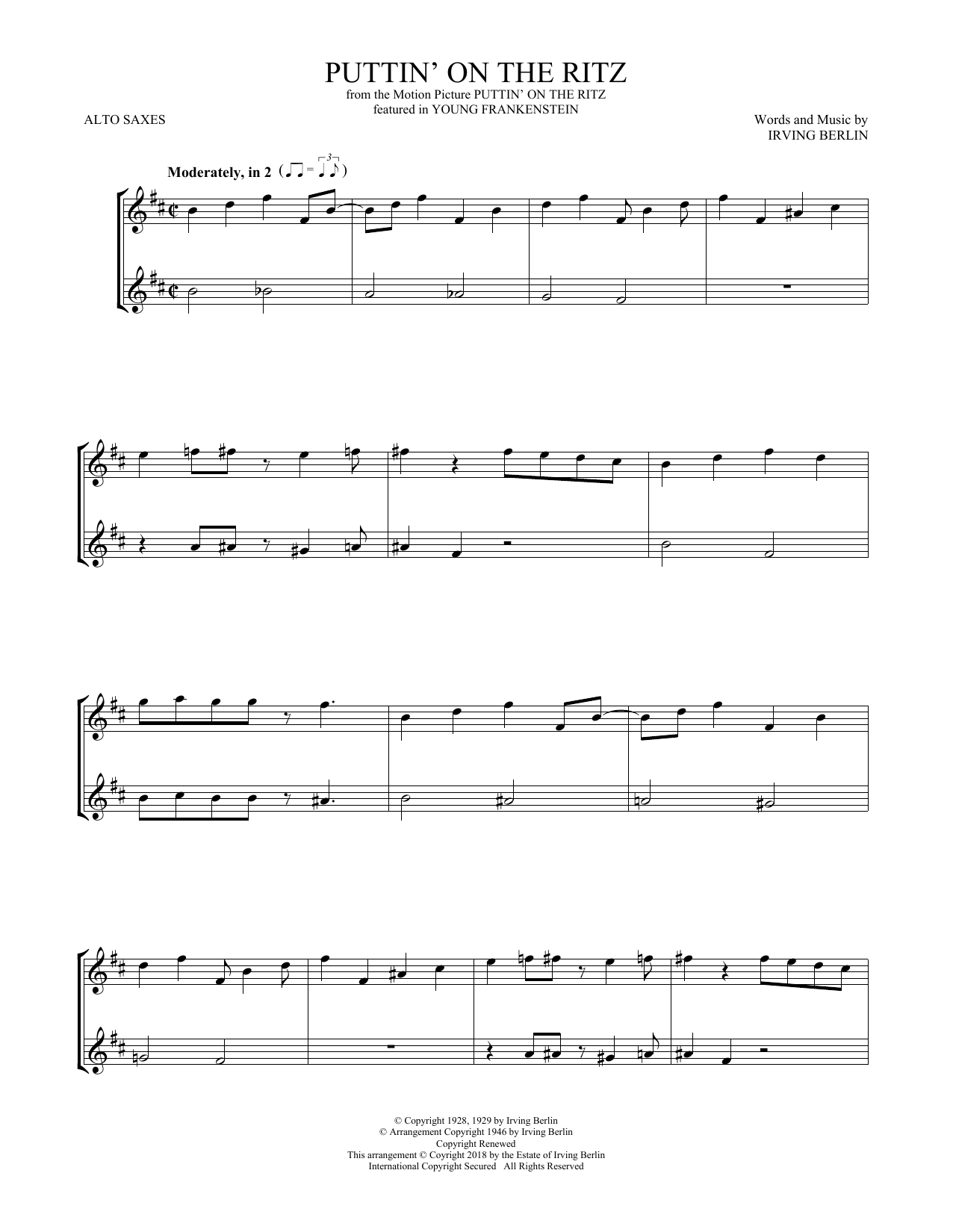 Product gallery: Page 1 of 1 Puttin' On The Ritz, Irving Berlin