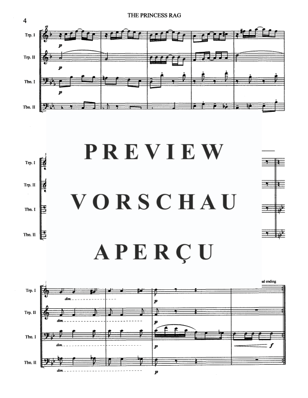 Produktgalerie: Seite 6 von 10 The Princess Rag, , Blechbläserquartett