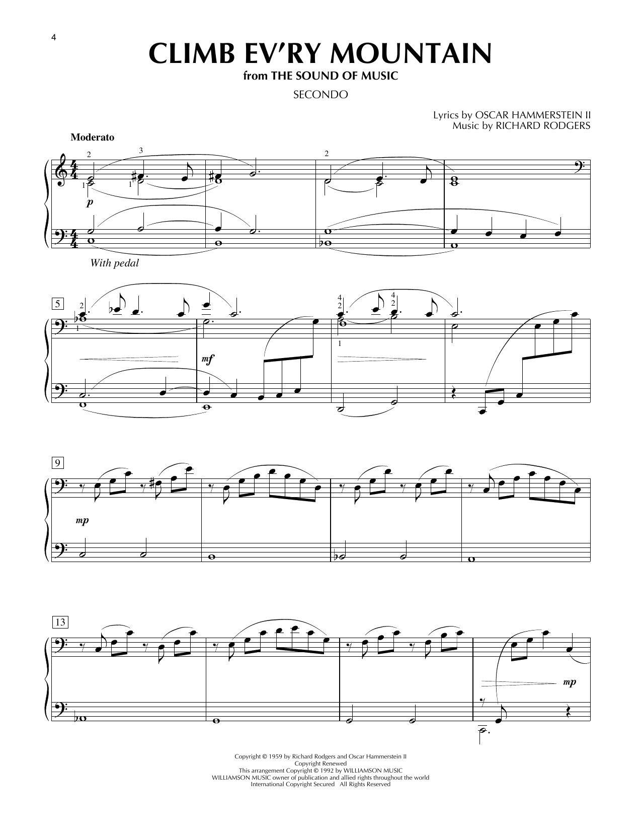 Produktgalerie: Seite 1 von 1 Climb Ev'ry Mountain (from The Sound Of Music), Rodgers & Hammerstein, Klavier