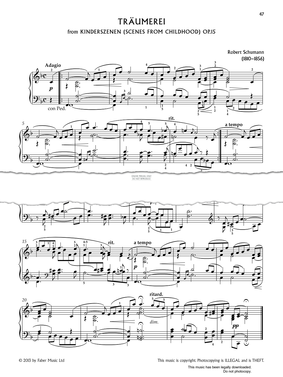 gallery: Träumerei (from 'Kinderszenen' Op.15 No.7), Robert Schumann, Klavier