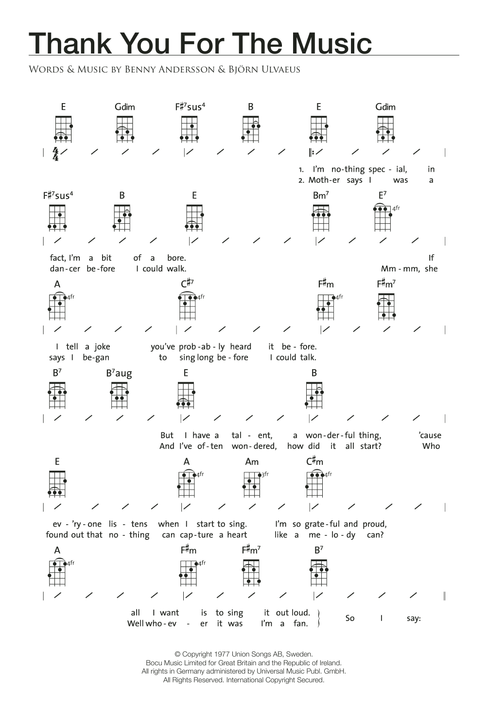 Product gallery: Page 1 of 1 Thank You For The Music, ABBA