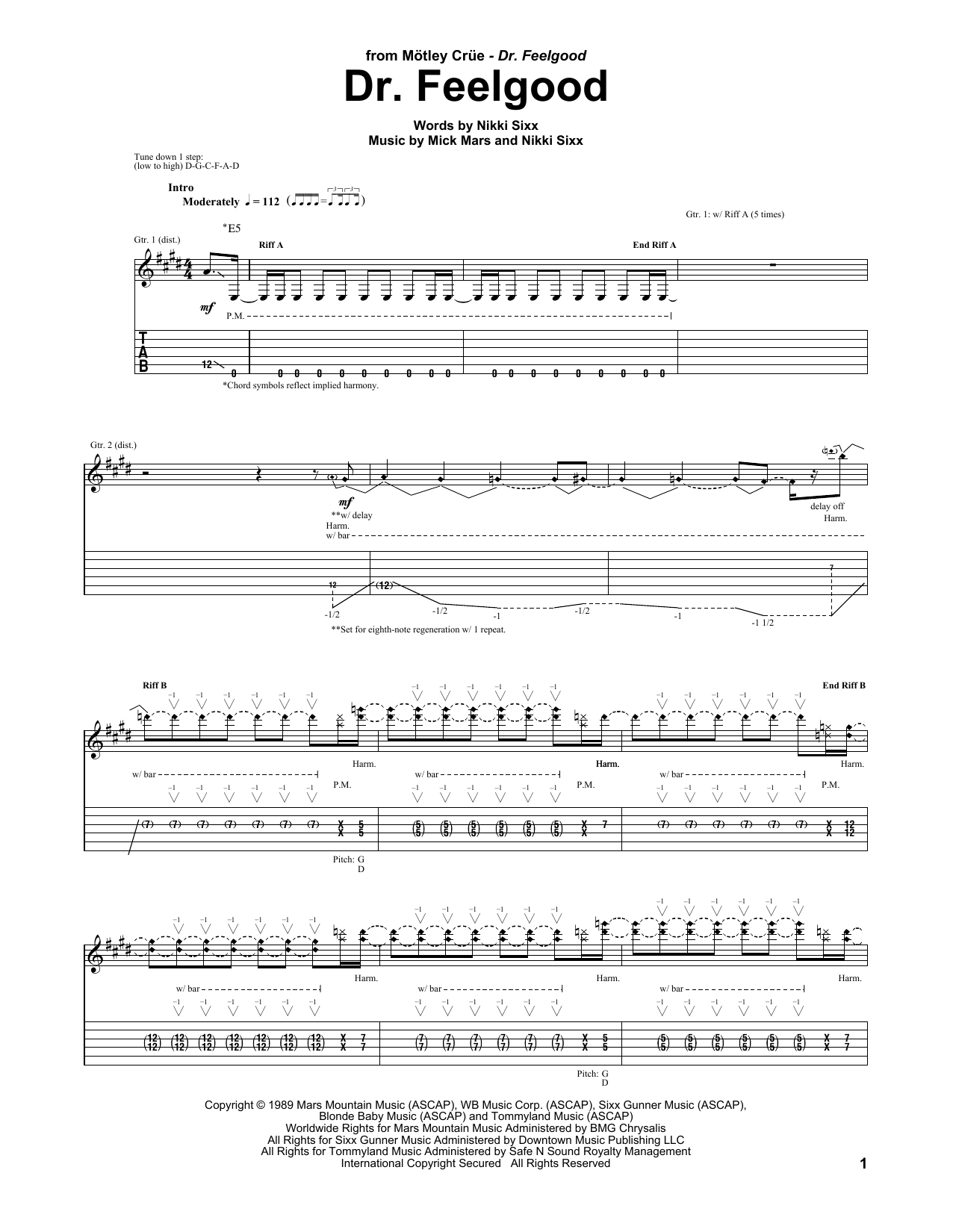 Produktgalerie: Seite 1 von 1 Dr. Feel Good, Motley Crue, Gitarre