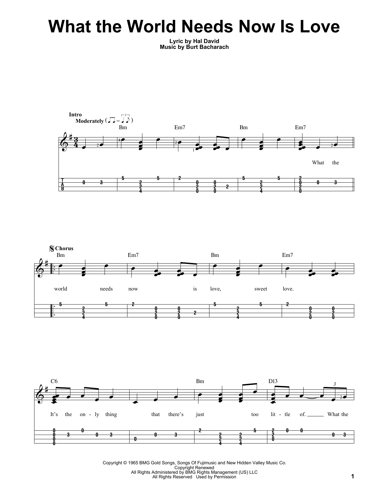 Product gallery: Page 1 of 1 What The World Needs Now Is Love, Bacharach & David