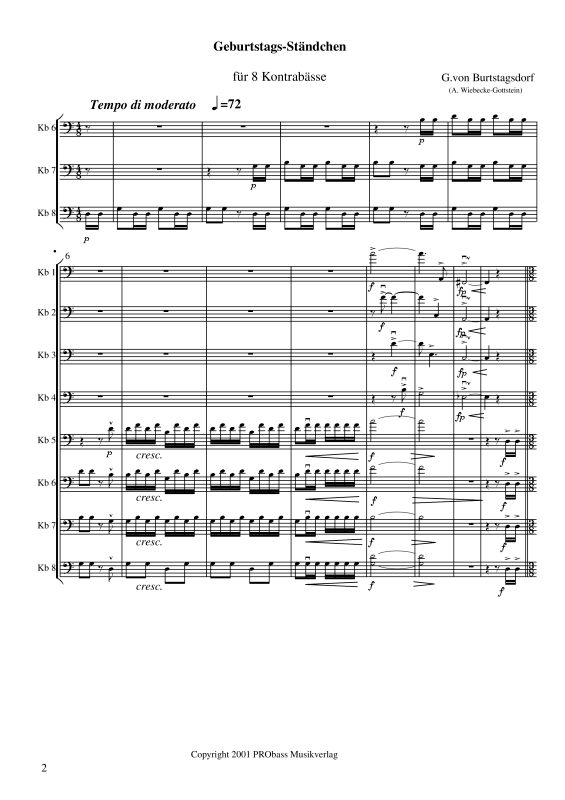 gallery: Geburtstags-Ständchen, , Double Bass Octet