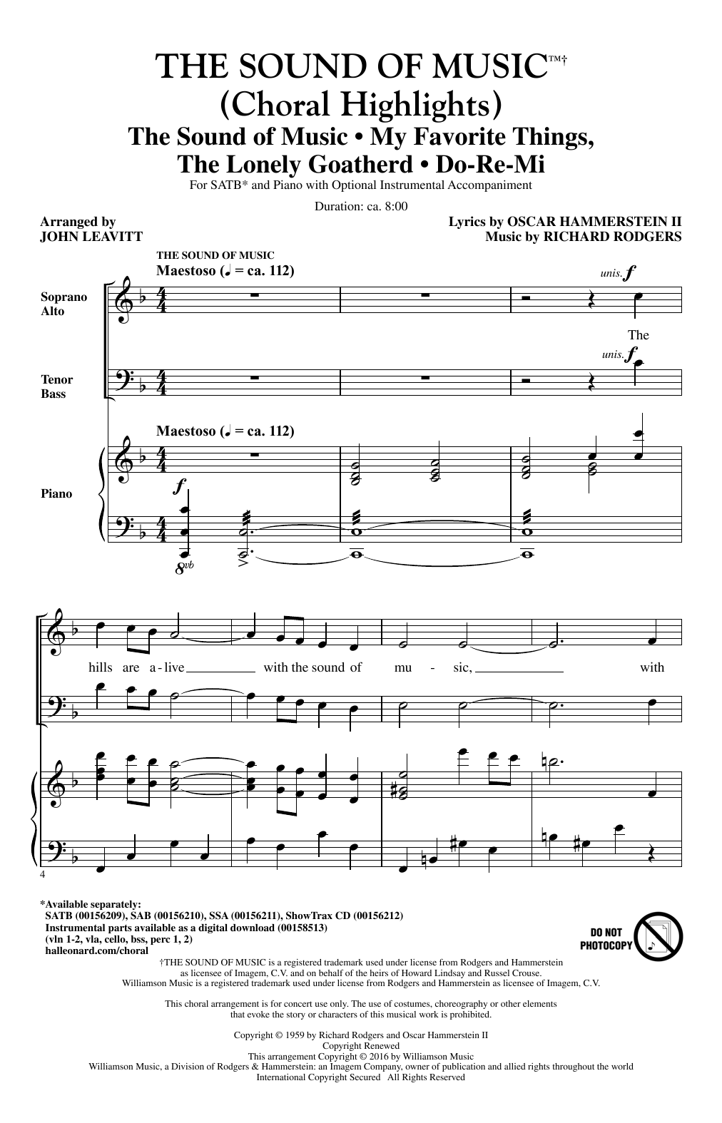 Produktbild zu: The Sound Of Music (Choral Highlights) (arr. John Leavitt)