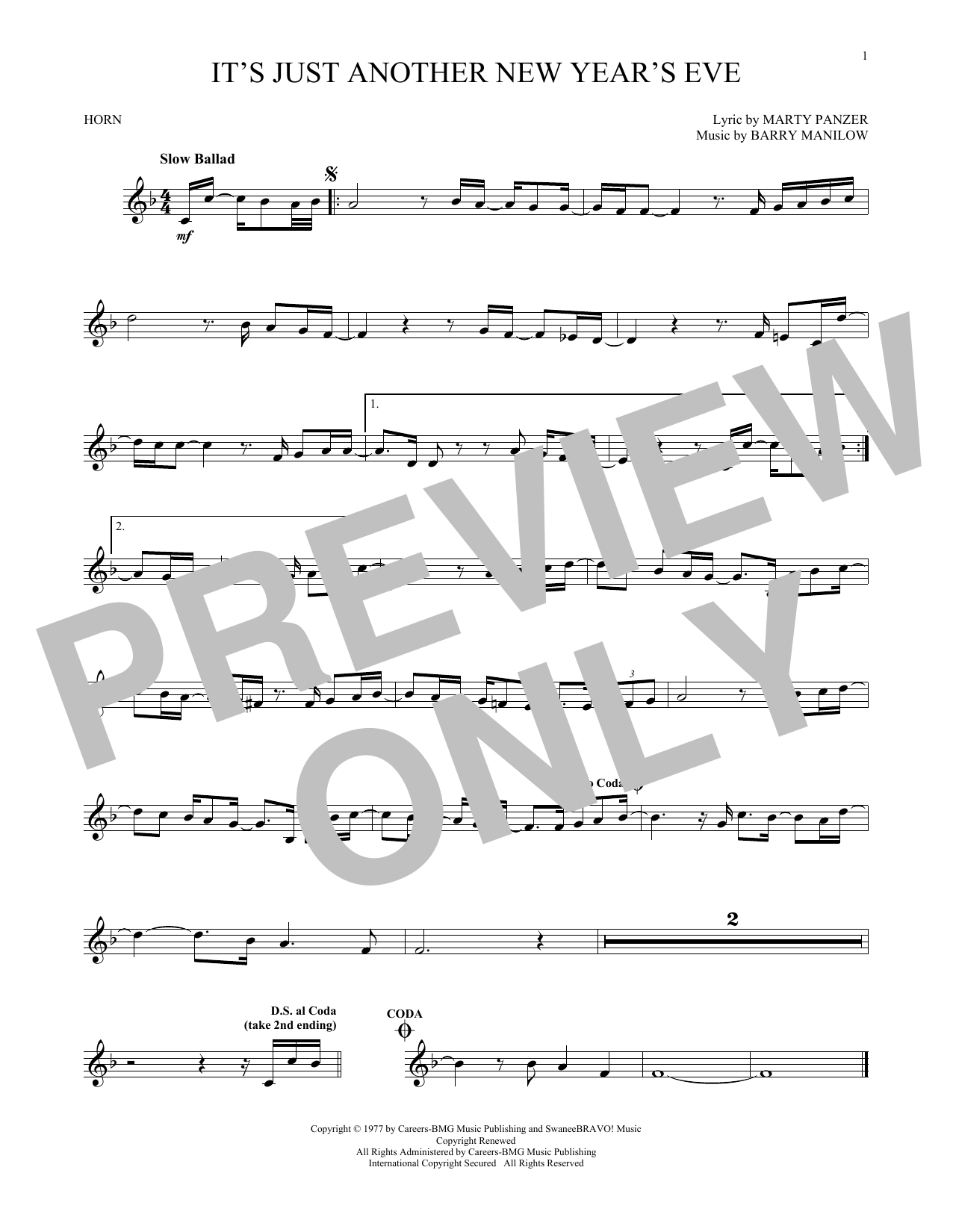 Produktgalerie: Seite 1 von 1 It's Just Another New Year's Eve, Barry Manilow, Horn