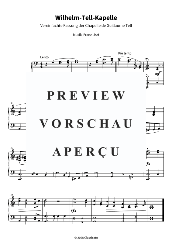 gallery: Wilhelm-Tell-Kapelle - Vereinfachte Fassung der Chapelle de Guillaume Tell, , (Klavier Solo)
