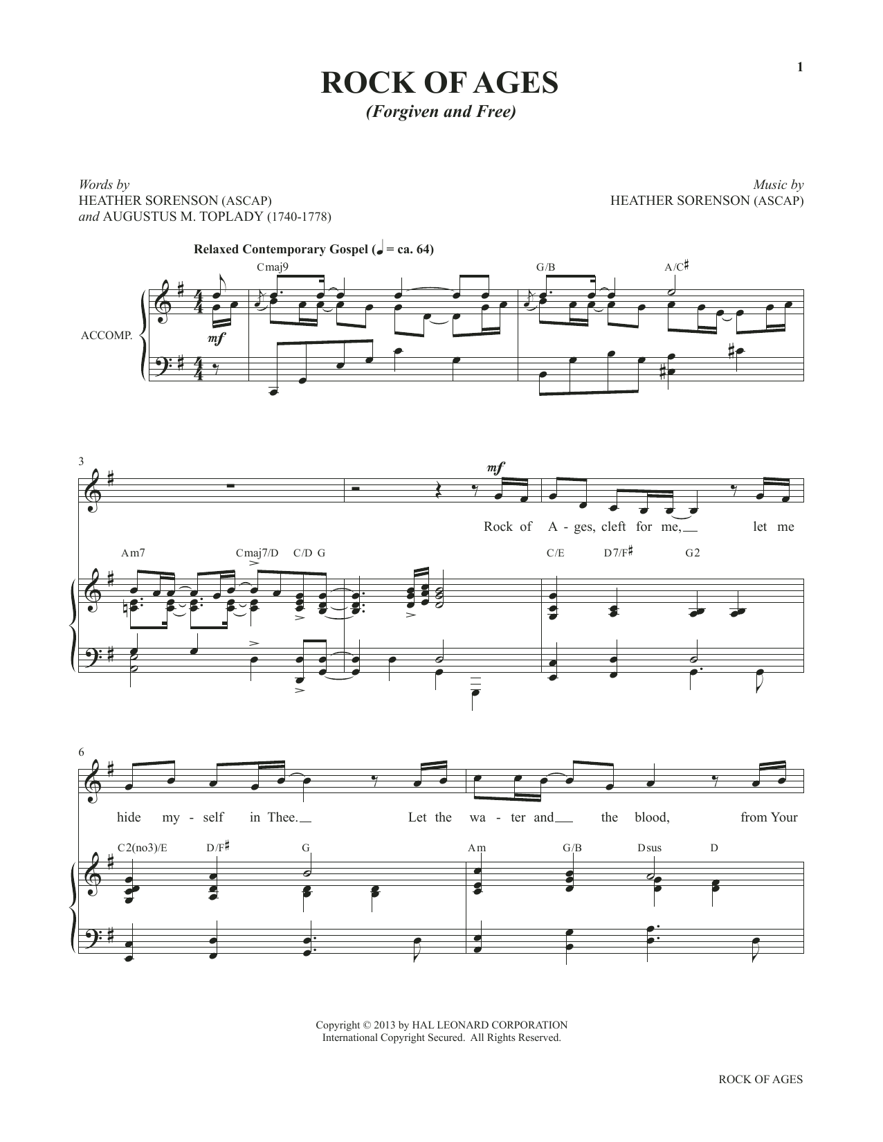 Product picture to: Rock Of Ages (Forgiven And Free) (from My Alleluia: Vocal Solos for Worship)