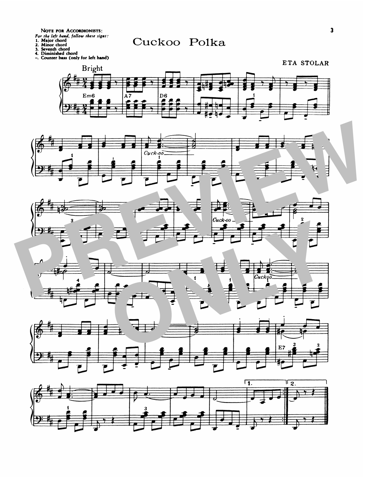 Produktgalerie: Seite 1 von 1 Cuckoo Polka, Lawrence Welk, Klavier