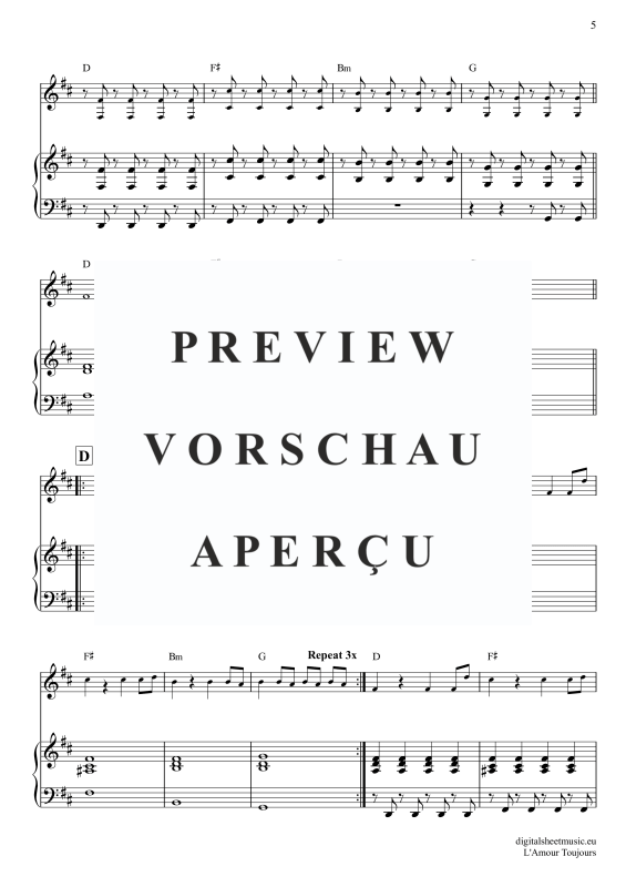 Produktgalerie: Seite 6 von 11 L'Amour Toujours, Gigi D'Agostino, Gesang mit Klavierbegleitung