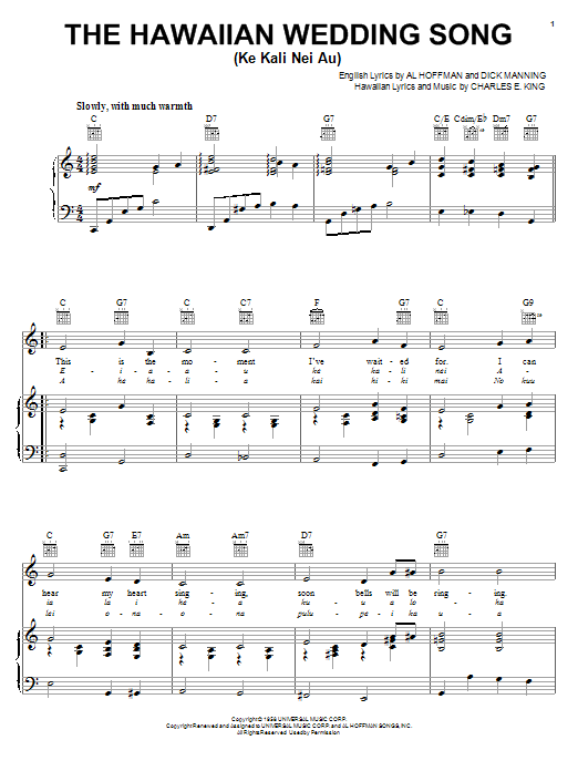 Product picture to: The Hawaiian Wedding Song (Ke Kali Nei Au)