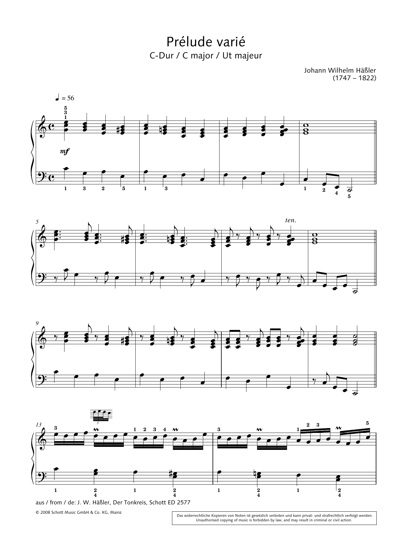 Product gallery: Page 1 of 1 Prélude varié in C major, Hans-Gunter Heumann