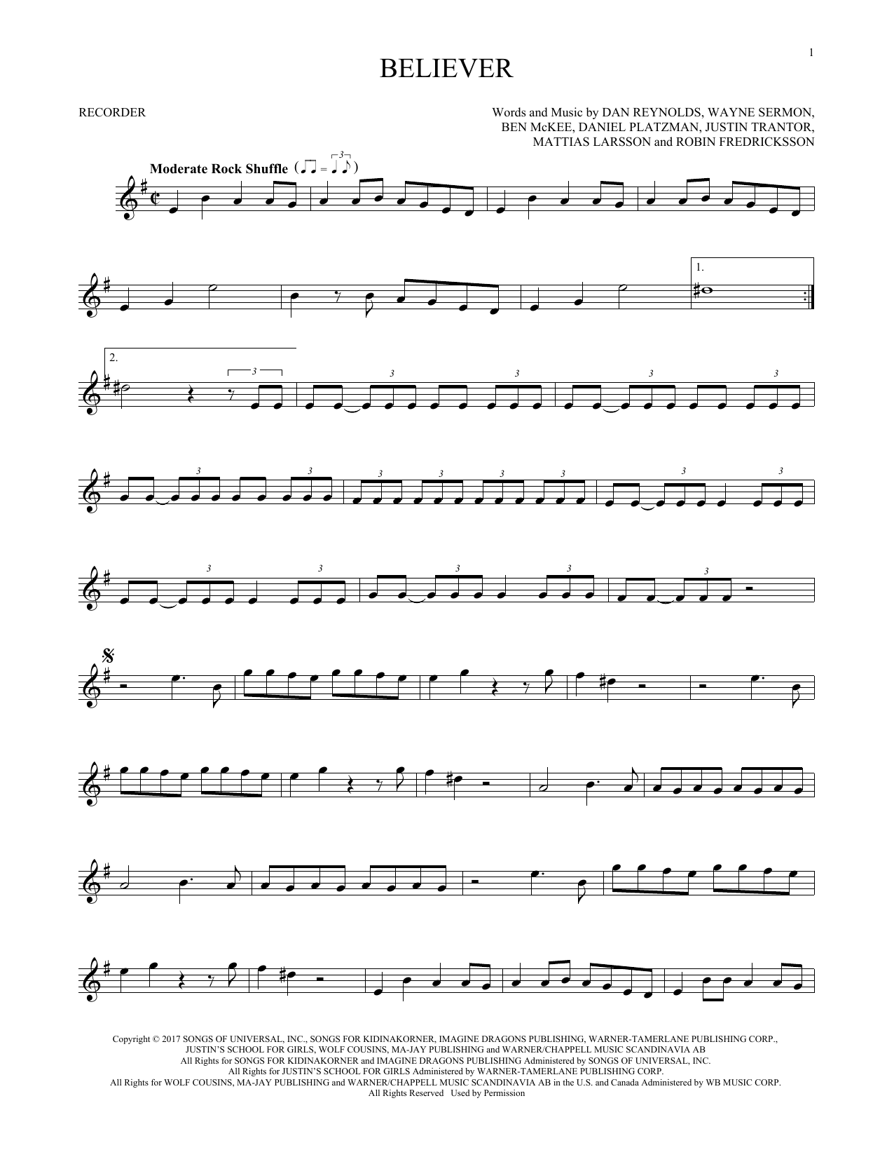 Product picture to:  Believer - Imagine Dragons