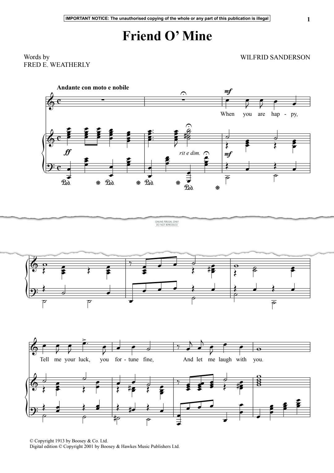 Produktgalerie: Seite 1 von 1 Friend O’ Mine, Wilfrid Sanderson, Gesang, Klavier