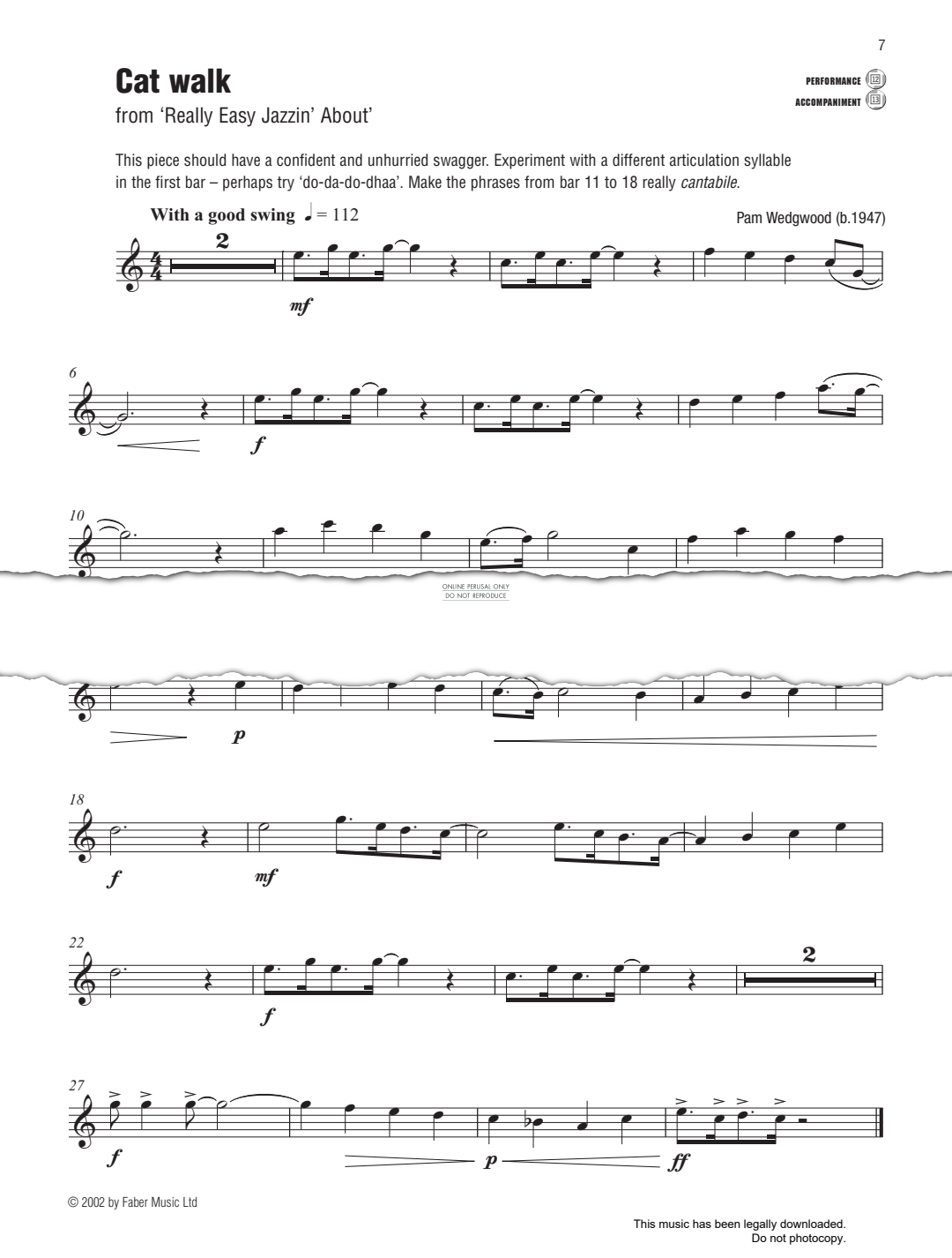 Product gallery: Page 1 of 1 Cat Walk (from 'Really Easy Jazzin' About'), Pam Wedgwood