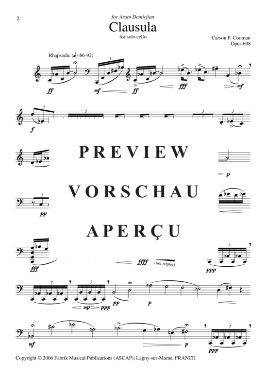 Produktgalerie: Seite 3 von 8 Clausula 1-III , , (Violoncello Solo)