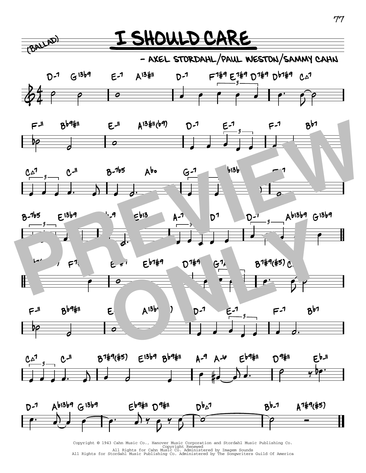 Produktbild zu: I Should Care (arr. David Hazeltine)
