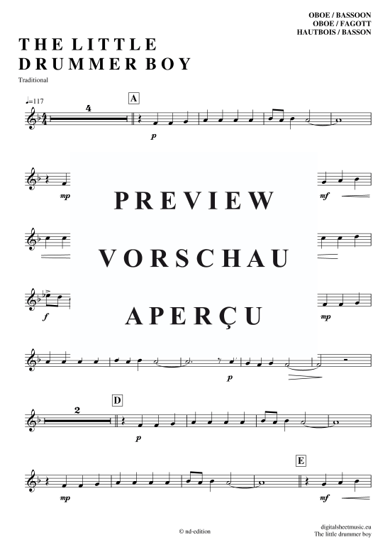 Produktbild zu: The little drummer boy Weihnachtslied