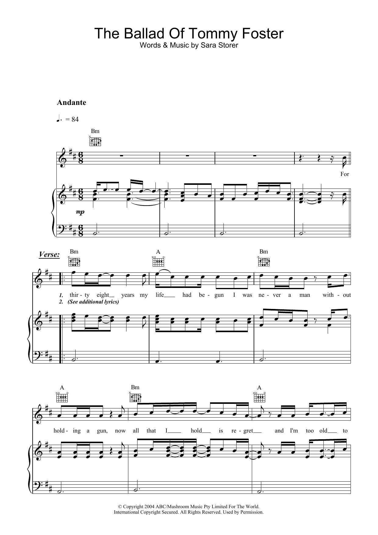 Produktgalerie: Seite 1 von 1 The Ballad Of Tommy Foster, Sara Storer, Gesang, Gitarre, Klavier