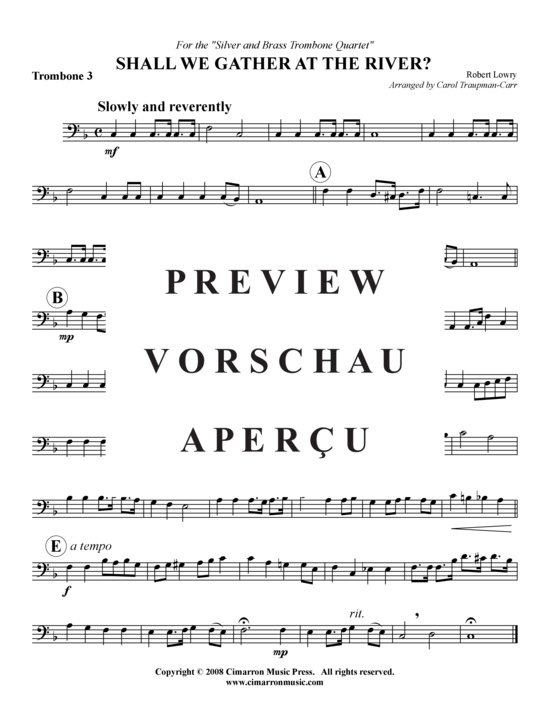 Product gallery: Page 6 of 7 Shall We Gather at the River? , , (Trombone Quartet)