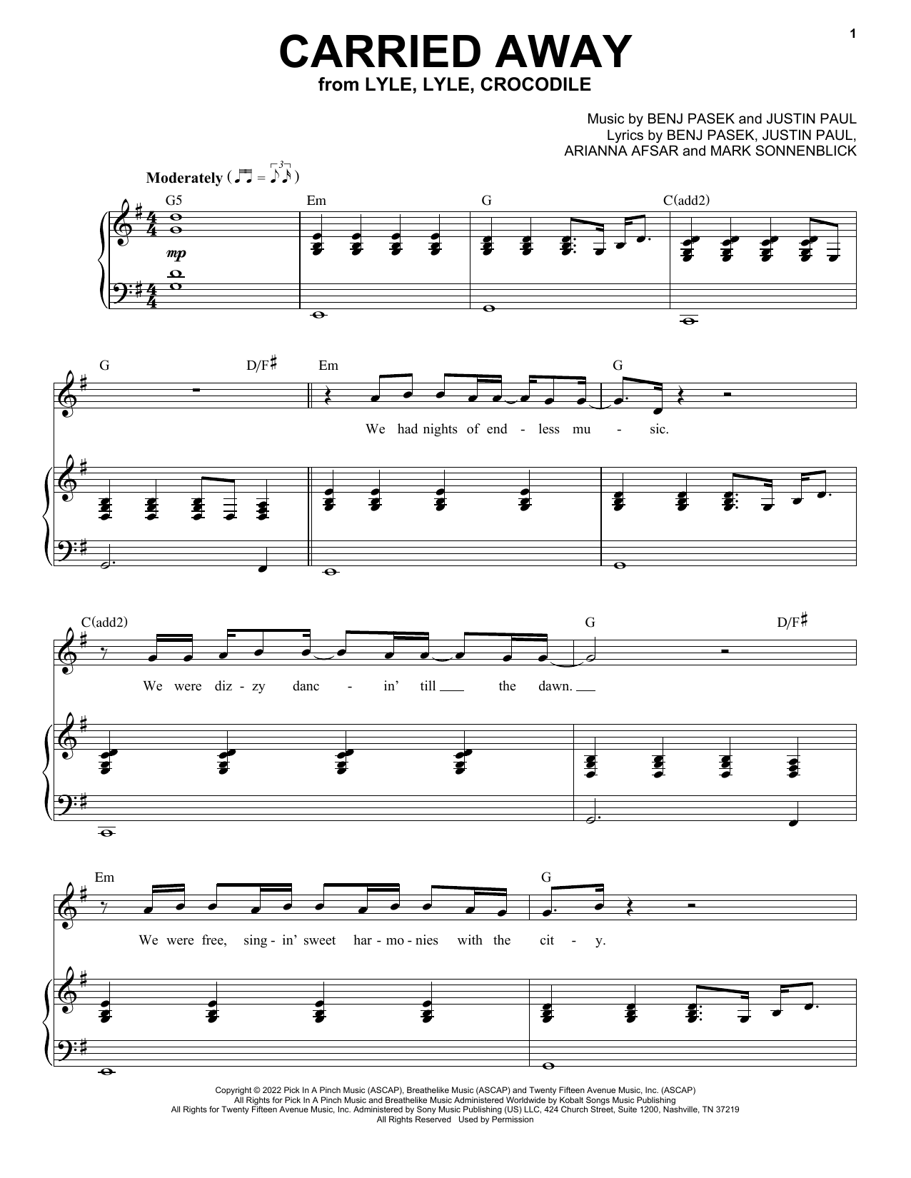 Produktbild zu: Carried Away (from Lyle, Lyle, Crocodile)