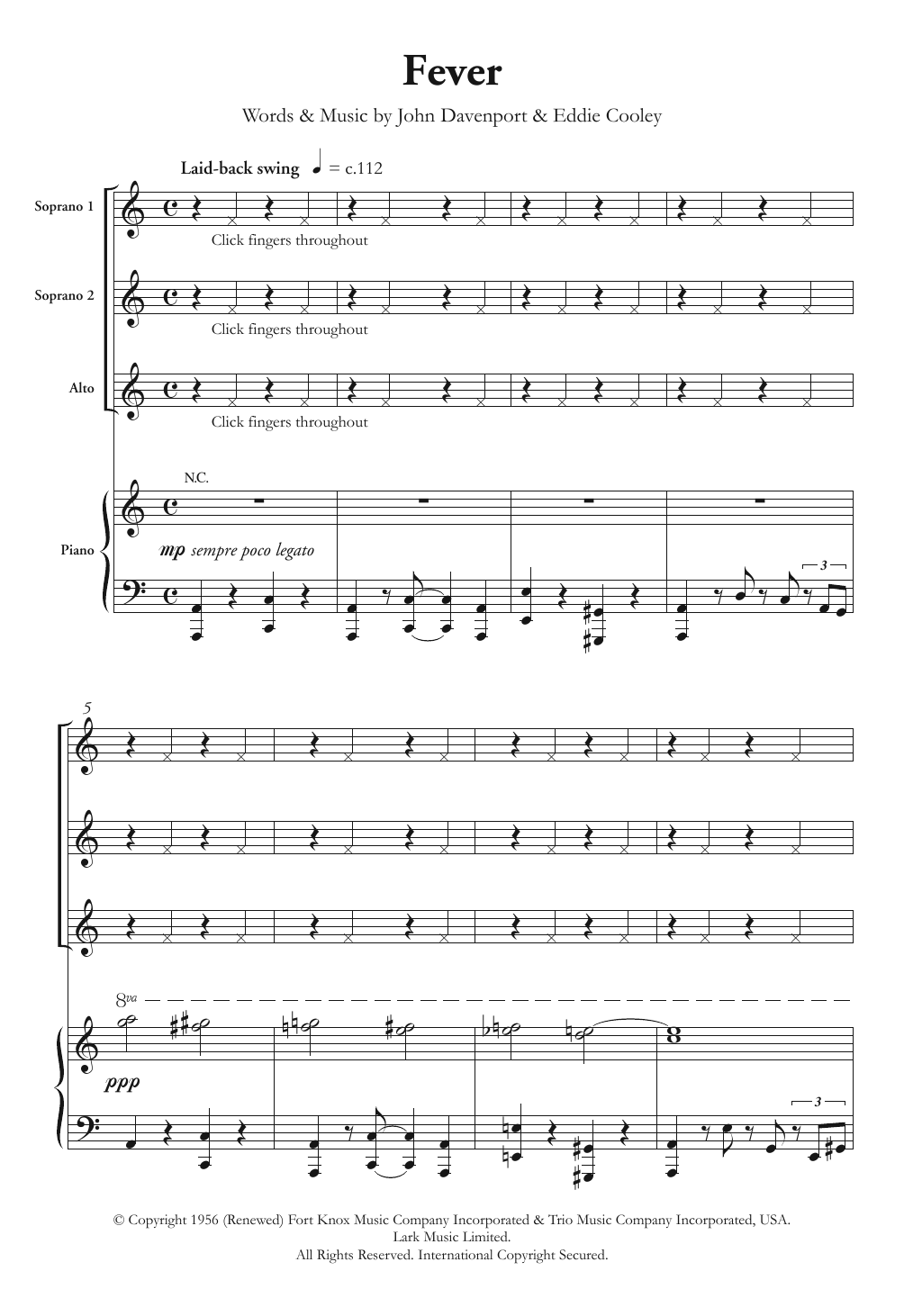 Produktgalerie: Seite 1 von 1 Fever (arr. Berty Rice), Peggy Lee, Chor