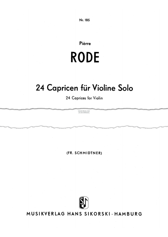 Produktgalerie: Seite 1 von 1 24 Capriccios, Pierre Rode, Violine