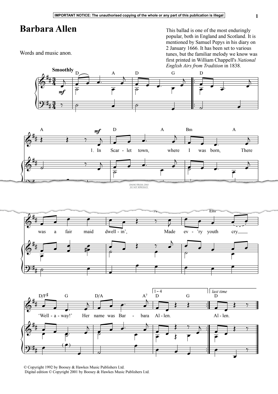 Produktgalerie: Seite 1 von 1 Barbara Allen, Anon, Klavier