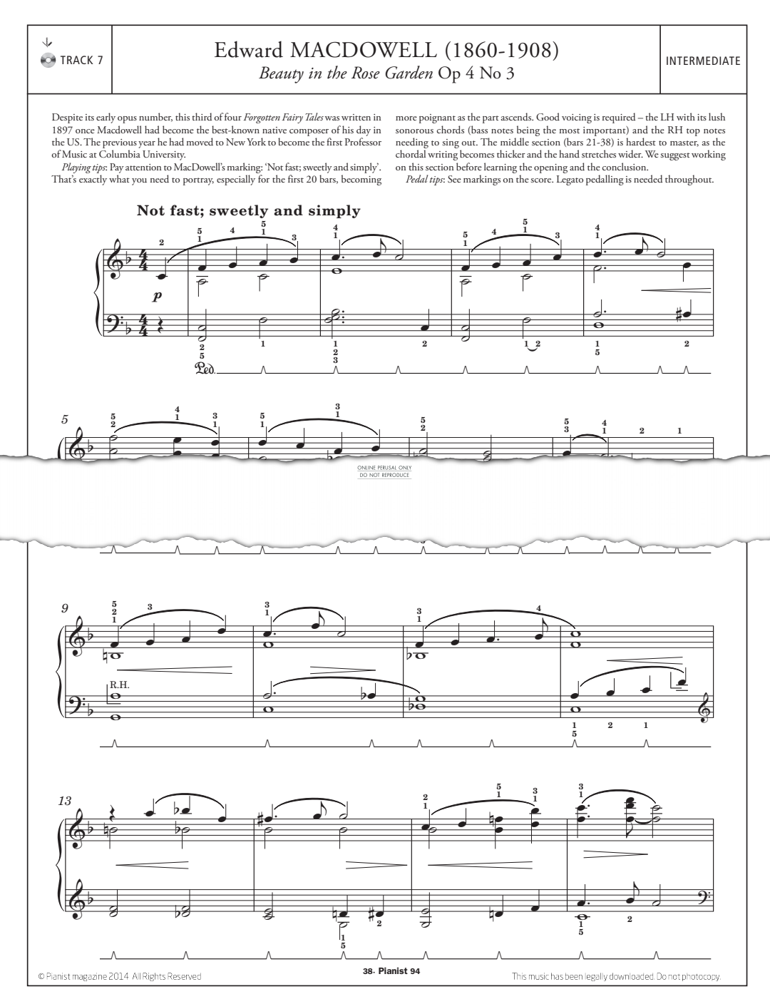 Product gallery: Page 1 of 1 Beauty In The Rose Garden Op.4, No.3, Edward MacDowell