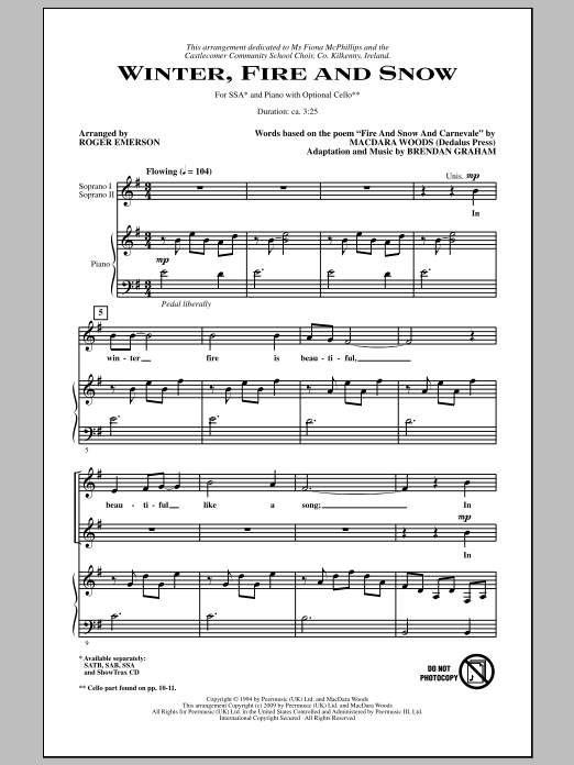 Produktgalerie: Seite 1 von 1 Winter, Fire And Snow, Roger Emerson, Chor