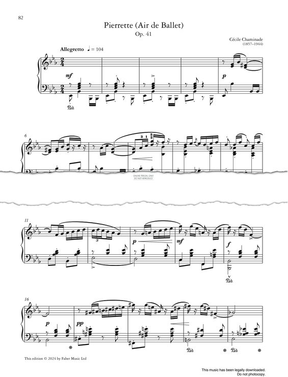 Produktgalerie: Seite 1 von 1 Pierrette (Air de Ballet), Op. 41, Cécile Chaminade, Klavier