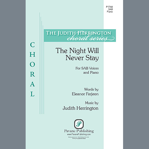 cover: The Night Will Never Stay, Judith Herrington, Chor